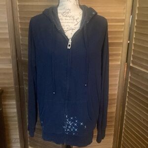 Vintage Hurley size large blue zip up hoodie jacket with pockets great condition